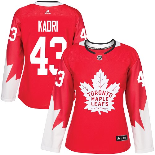 Women's Adidas Toronto Maple Leafs #43 Nazem Kadri Authentic Red Alternate NHL Jersey