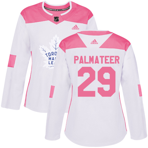 Women's Adidas Toronto Maple Leafs #29 Mike Palmateer Authentic White/Pink Fashion NHL Jersey