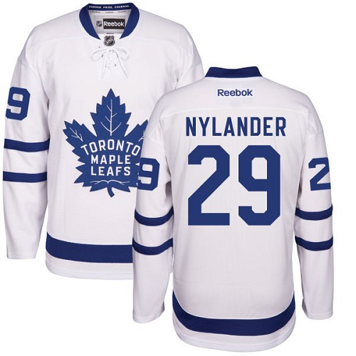 Men's Reebok Toronto Maple Leafs #29 William Nylander Authentic White Away NHL Jersey
