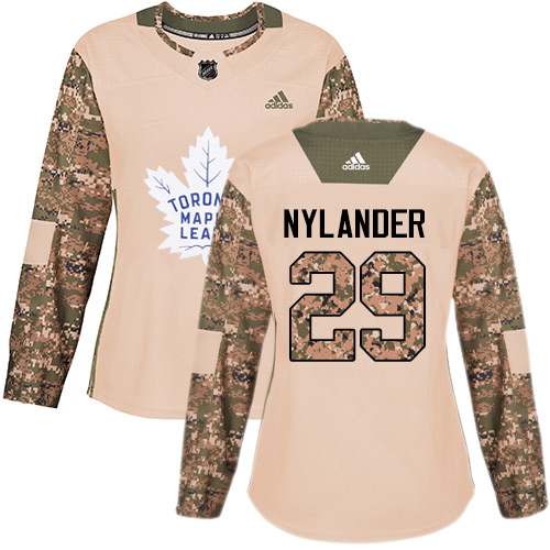Women's Adidas Toronto Maple Leafs #29 William Nylander Authentic Camo Veterans Day Practice NHL Jersey