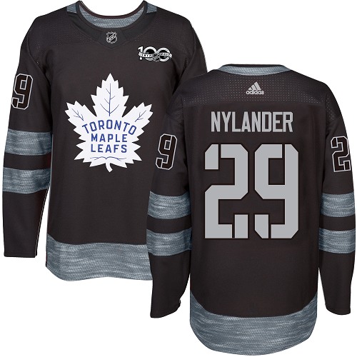 Men's Adidas Toronto Maple Leafs #29 William Nylander Authentic Black 1917-2017 100th Anniversary NHL Jersey