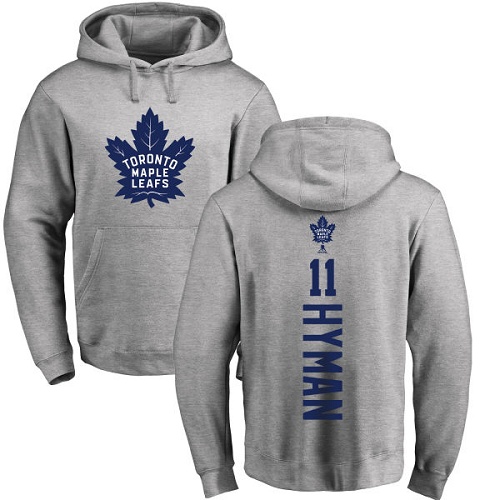 NHL Adidas Toronto Maple Leafs #11 Zach Hyman Ash Backer Pullover Hoodie