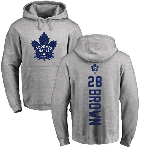 NHL Adidas Toronto Maple Leafs #28 Connor Brown Ash Backer Pullover Hoodie
