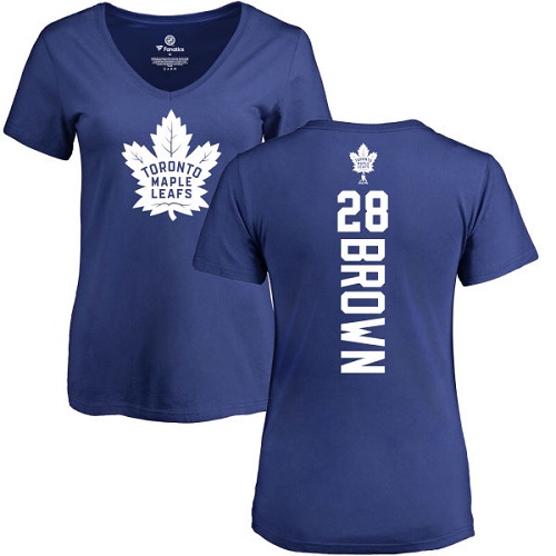 NHL Women's Adidas Toronto Maple Leafs #28 Connor Brown Royal Blue Backer T-Shirt
