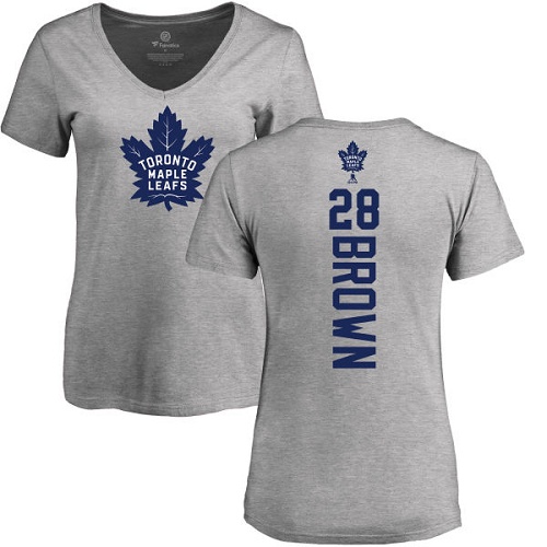 NHL Women's Adidas Toronto Maple Leafs #28 Connor Brown Ash Backer T-Shirt