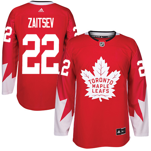 Men's Adidas Toronto Maple Leafs #22 Nikita Zaitsev Authentic Red Alternate NHL Jersey