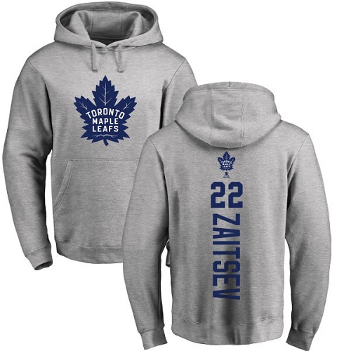 NHL Adidas Toronto Maple Leafs #22 Nikita Zaitsev Ash Backer Pullover Hoodie