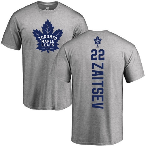 NHL Adidas Toronto Maple Leafs #22 Nikita Zaitsev Ash Backer T-Shirt