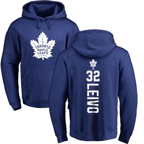 NHL Adidas Toronto Maple Leafs #32 Josh Leivo Royal Blue Backer Pullover Hoodie