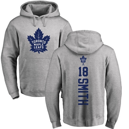 NHL Adidas Toronto Maple Leafs #18 Ben Smith Ash Backer Pullover Hoodie