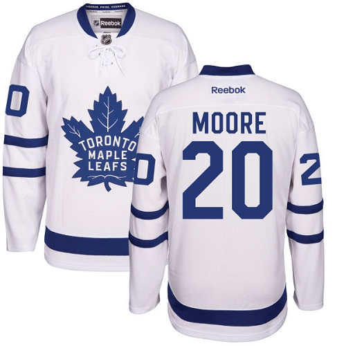 Youth Reebok Toronto Maple Leafs #20 Dominic Moore Authentic White Away NHL Jersey