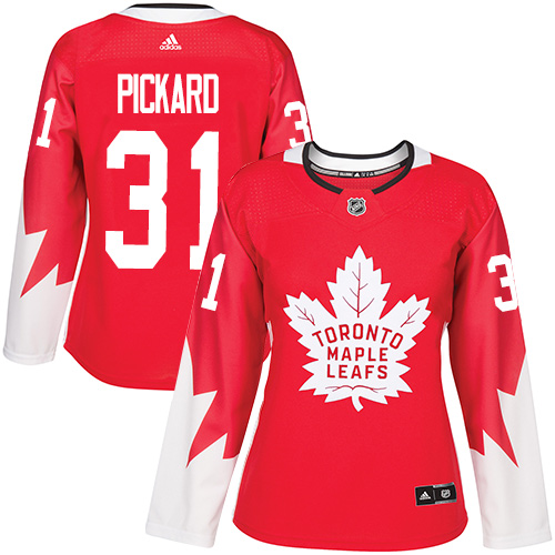 Women's Adidas Toronto Maple Leafs #31 Calvin Pickard Authentic Red Alternate NHL Jersey