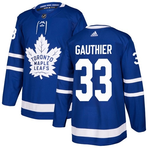 Men's Adidas Toronto Maple Leafs #33 Frederik Gauthier Authentic Royal Blue Home NHL Jersey