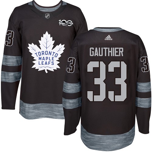 Men's Adidas Toronto Maple Leafs #33 Frederik Gauthier Premier Black 1917-2017 100th Anniversary NHL Jersey