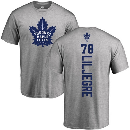 NHL Adidas Toronto Maple Leafs #78 Timothy Liljegre Ash Backer T-Shirt