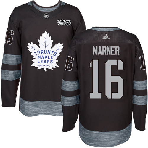 Men's Adidas Toronto Maple Leafs #16 Mitchell Marner Premier Black 1917-2017 100th Anniversary NHL Jersey
