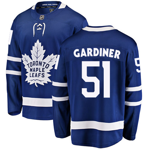 Men's Toronto Maple Leafs #51 Jake Gardiner Authentic Royal Blue Home Fanatics Branded Breakaway NHL Jersey
