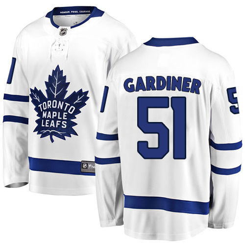 Men's Toronto Maple Leafs #51 Jake Gardiner Authentic White Away Fanatics Branded Breakaway NHL Jersey