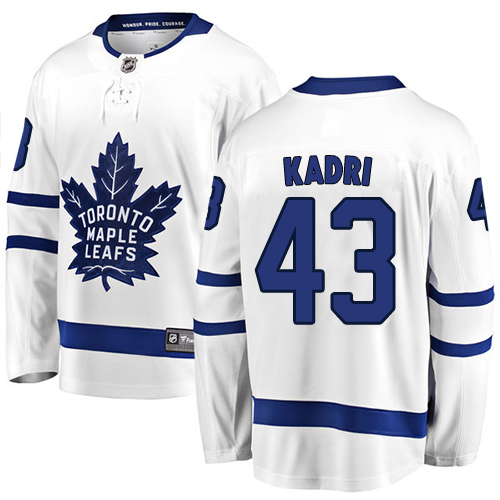 Men's Toronto Maple Leafs #43 Nazem Kadri Authentic White Away Fanatics Branded Breakaway NHL Jersey
