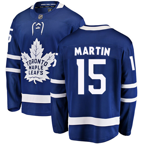 Men's Toronto Maple Leafs #15 Matt Martin Authentic Royal Blue Home Fanatics Branded Breakaway NHL Jersey