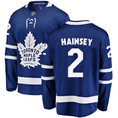 Men's Toronto Maple Leafs #2 Ron Hainsey Authentic Royal Blue Home Fanatics Branded Breakaway NHL Jersey