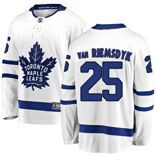 Men's Toronto Maple Leafs #25 James Van Riemsdyk Authentic White Away Fanatics Branded Breakaway NHL Jersey