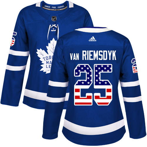 Women's Adidas Toronto Maple Leafs #25 James Van Riemsdyk Authentic Royal Blue USA Flag Fashion NHL Jersey