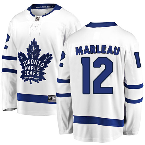 Youth Toronto Maple Leafs #12 Patrick Marleau Authentic White Away Fanatics Branded Breakaway NHL Jersey