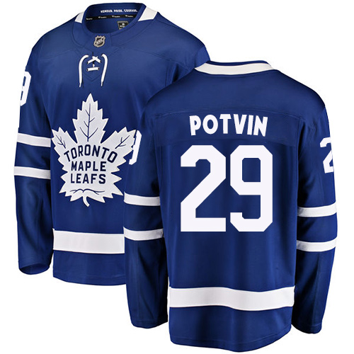 Men's Toronto Maple Leafs #29 Felix Potvin Authentic Royal Blue Home Fanatics Branded Breakaway NHL Jersey