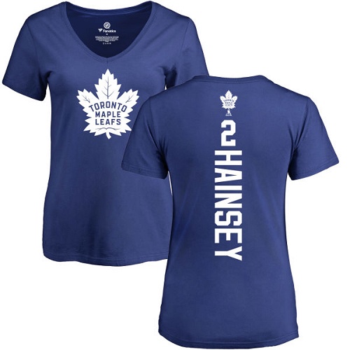 NHL Women's Adidas Toronto Maple Leafs #2 Ron Hainsey Royal Blue Backer T-Shirt