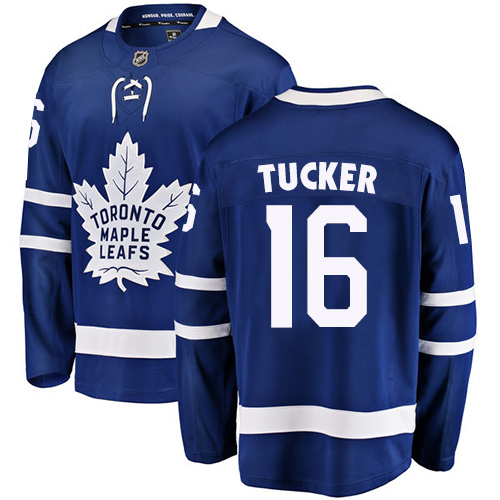 Youth Toronto Maple Leafs #16 Darcy Tucker Authentic Royal Blue Home Fanatics Branded Breakaway NHL Jersey
