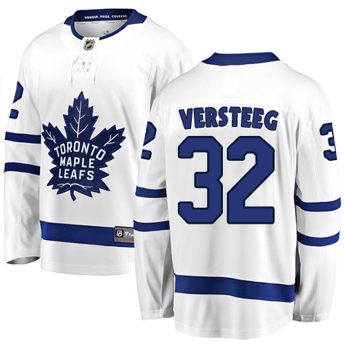 Men's Toronto Maple Leafs #32 Kris Versteeg Authentic White Away Fanatics Branded Breakaway NHL Jersey