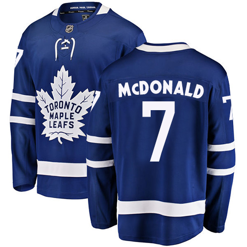 Men's Toronto Maple Leafs #7 Lanny McDonald Authentic Royal Blue Home Fanatics Branded Breakaway NHL Jersey