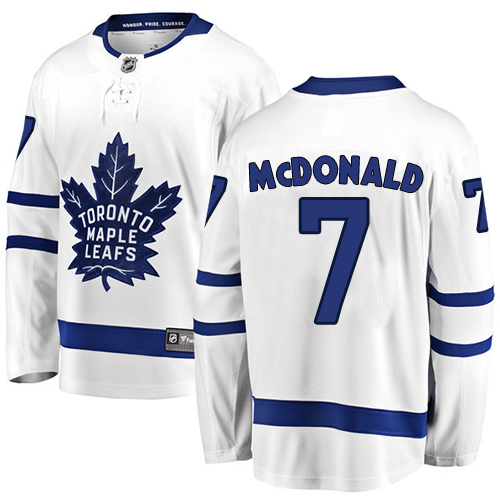 Men's Toronto Maple Leafs #7 Lanny McDonald Authentic White Away Fanatics Branded Breakaway NHL Jersey