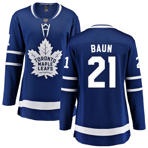 Women's Toronto Maple Leafs #21 Bobby Baun Authentic Royal Blue Home Fanatics Branded Breakaway NHL Jersey
