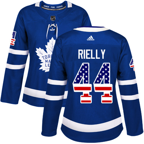 Women's Adidas Toronto Maple Leafs #44 Morgan Rielly Authentic Royal Blue USA Flag Fashion NHL Jersey