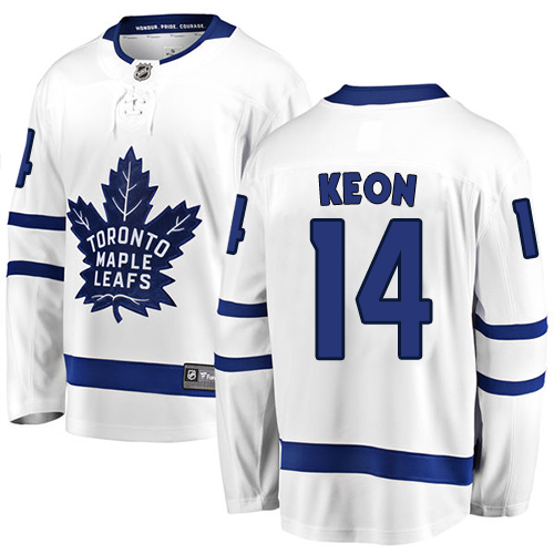 Men's Toronto Maple Leafs #14 Dave Keon Authentic White Away Fanatics Branded Breakaway NHL Jersey