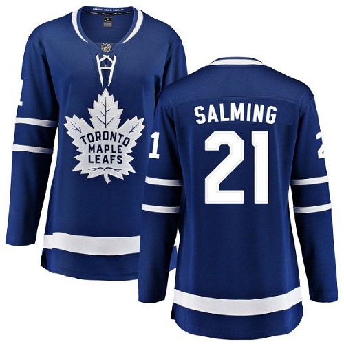 Women's Toronto Maple Leafs #21 Borje Salming Authentic Royal Blue Home Fanatics Branded Breakaway NHL Jersey