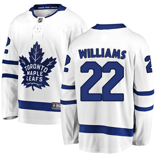 Men's Toronto Maple Leafs #22 Tiger Williams Authentic White Away Fanatics Branded Breakaway NHL Jersey