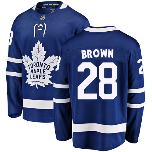 Men's Toronto Maple Leafs #28 Connor Brown Authentic Royal Blue Home Fanatics Branded Breakaway NHL Jersey