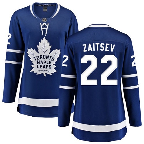 Women's Toronto Maple Leafs #22 Nikita Zaitsev Authentic Royal Blue Home Fanatics Branded Breakaway NHL Jersey