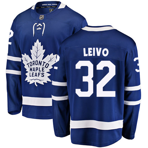 Men's Toronto Maple Leafs #32 Josh Leivo Authentic Royal Blue Home Fanatics Branded Breakaway NHL Jersey