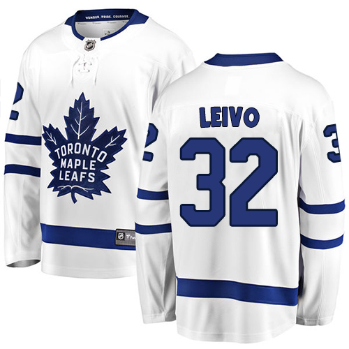 Men's Toronto Maple Leafs #32 Josh Leivo Authentic White Away Fanatics Branded Breakaway NHL Jersey