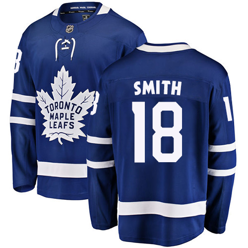 Youth Toronto Maple Leafs #18 Ben Smith Authentic Royal Blue Home Fanatics Branded Breakaway NHL Jersey
