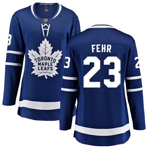 Women's Toronto Maple Leafs #23 Eric Fehr Authentic Royal Blue Home Fanatics Branded Breakaway NHL Jersey