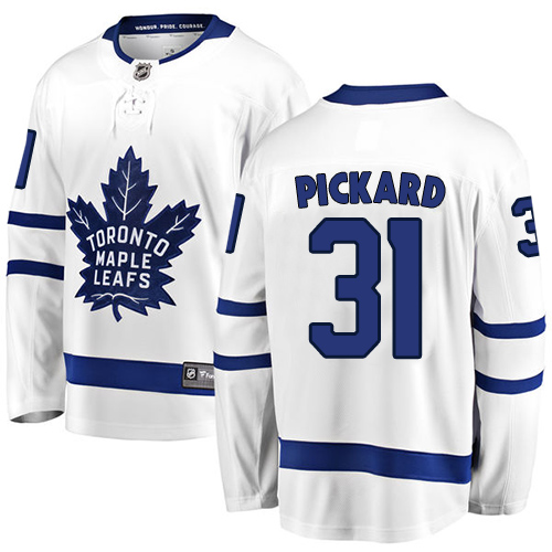 Men's Toronto Maple Leafs #31 Calvin Pickard Authentic White Away Fanatics Branded Breakaway NHL Jersey