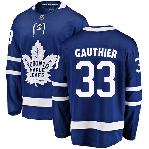 Men's Toronto Maple Leafs #33 Frederik Gauthier Authentic Royal Blue Home Fanatics Branded Breakaway NHL Jersey
