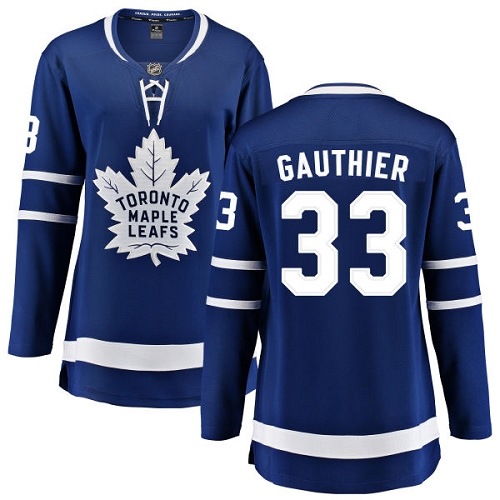 Women's Toronto Maple Leafs #33 Frederik Gauthier Authentic Royal Blue Home Fanatics Branded Breakaway NHL Jersey