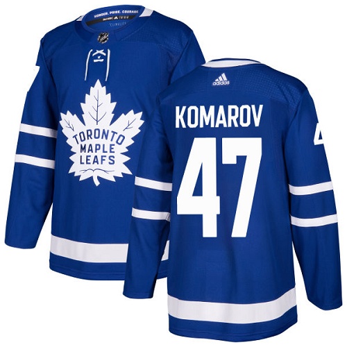 Men's Adidas Toronto Maple Leafs #47 Leo Komarov Authentic Royal Blue Home NHL Jersey