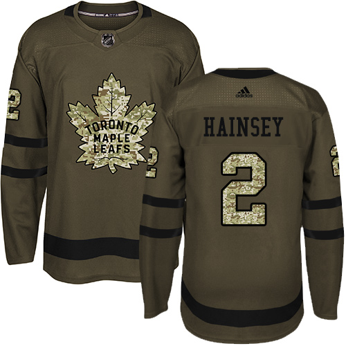 Youth Adidas Toronto Maple Leafs #2 Ron Hainsey Authentic Green Salute to Service NHL Jersey